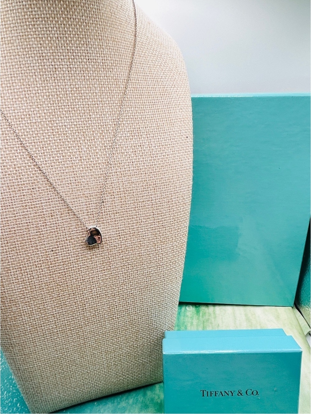 Tiffany & Co. Elsa Peretti .925 silver full heart pendant necklace 16”